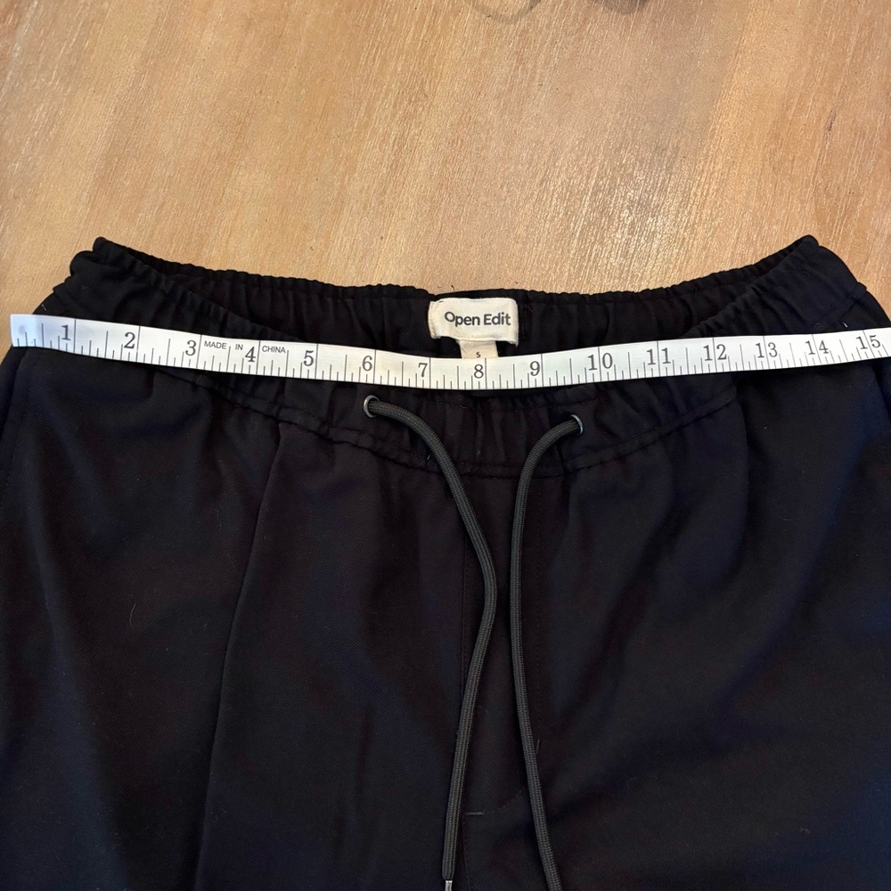 Open Edit Black Drawstring Front Cuffed Pants, Size Small - Picture 5 of 8